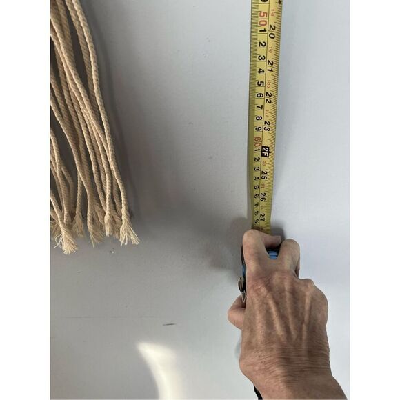 Macrame Wall Hanging Hand Tied with Wooden Beads Boho Unique Decor - Picture 5 of 5